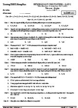 Đề khảo sát chất lượng lần 1 môn Hóa học Lớp 11 - Mã đề 117 - Năm học 2017-2018 - Trường THPT Hưng Đạo